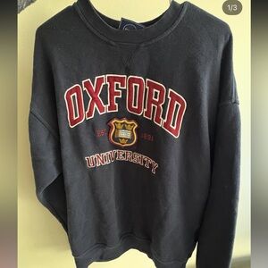 Oxford University Black Crewneck Sweatshirt